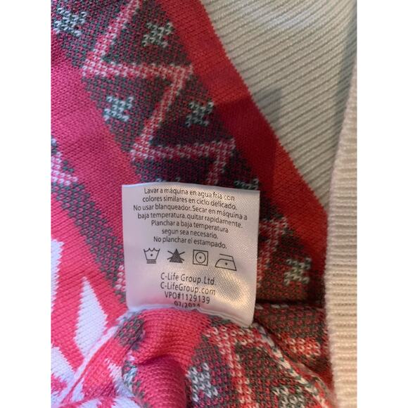 Barbie White Pink Green Ponytail Pullover Snowflake Winter Sweater Size Medium - Picture 4 of 10